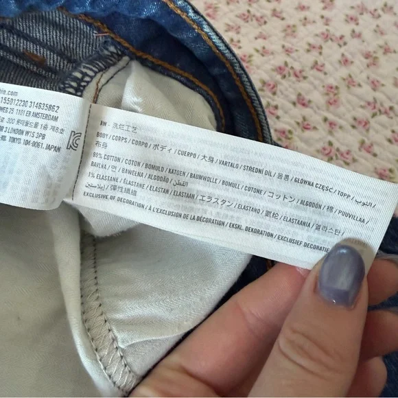 Abercrombie & Fitch Curve Love The ‘90s Relaxed High Rise Jeans Dark Wash Blue - Picture 6 of 6